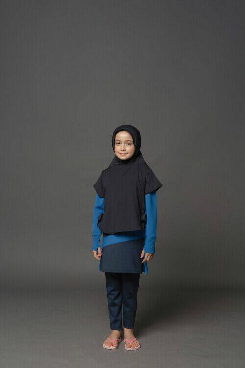 hijab multifungsi anak warna hitam