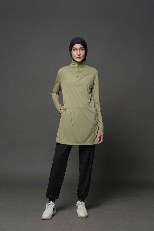hijab sportswear hijau fizactive