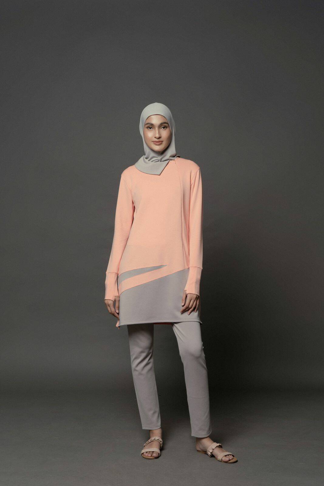 hijab swimwear pink abu-abu